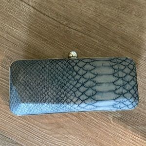 Faux Snakeskin Clutch